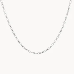 Online Alternating Paperclip Chain Necklace in Silver 925 Sterling Silver | Unisex
