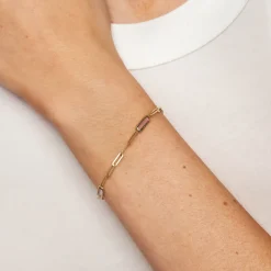 Discount Amethyst Oval Paperclip Chain Bracelet in 10k Gold Natural Gemstones | Bracelets & Bangles
