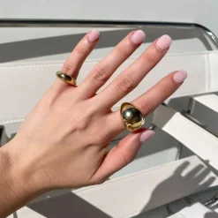 Online Ball Dome Ring in Gold 18k Fine Gold Plated | Rings