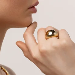 Online Ball Dome Ring in Gold 18k Fine Gold Plated | Rings