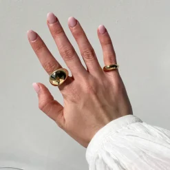 Online Ball Dome Ring in Gold 18k Fine Gold Plated | Rings