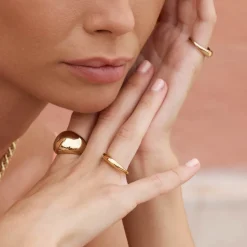 Online Ball Dome Ring in Gold 18k Fine Gold Plated | Rings