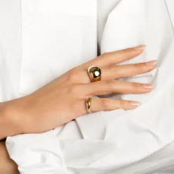 Online Ball Dome Ring in Gold 18k Fine Gold Plated | Rings