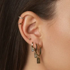 New Ball Helix Single Stud Earring in 10k Gold Gifts For Him | 10k Gold