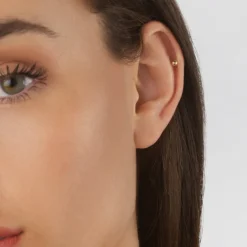 New Ball Helix Single Stud Earring in 10k Gold Gifts For Him | 10k Gold