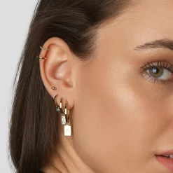 New Ball Helix Single Stud Earring in 10k Gold Gifts For Him | 10k Gold