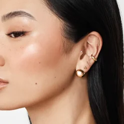 New Ball Huggie Earrings in Gold Bridal Gifts | 18k Fine Gold Plated