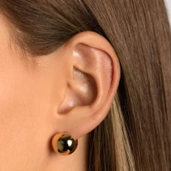 New Ball Huggie Earrings in Gold Bridal Gifts | 18k Fine Gold Plated