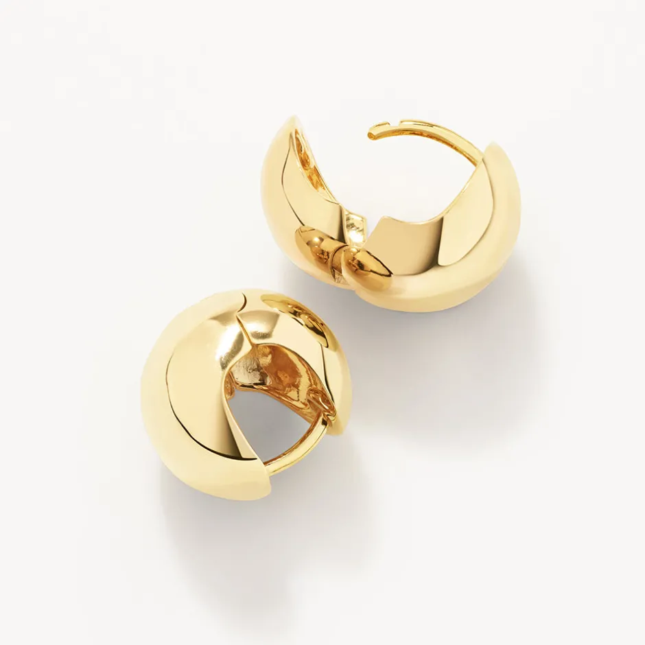 New Ball Huggie Earrings in Gold Bridal Gifts | 18k Fine Gold Plated