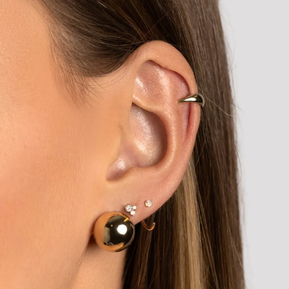New Ball Huggie Earrings in Gold Bridal Gifts | 18k Fine Gold Plated