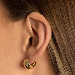 New Ball Huggie Earrings in Gold Bridal Gifts | 18k Fine Gold Plated