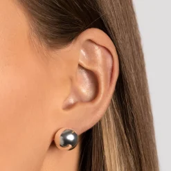Clearance Ball Huggie Earrings in Silver Bridal Gifts | 925 Sterling Silver
