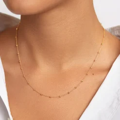 Fashion Bauble Chain Necklace in Gold Under $150 | 18k Fine Gold Plated