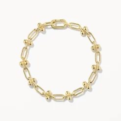 Outlet Bauble Paperclip Chain Bracelet in Gold Gifts For Her | 18k Fine Gold Plated