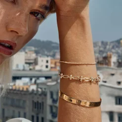Outlet Bauble Paperclip Chain Bracelet in Gold Gifts For Her | 18k Fine Gold Plated