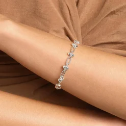 Online Bauble Paperclip Chain Bracelet in Silver Gifts For Her | 925 Sterling Silver