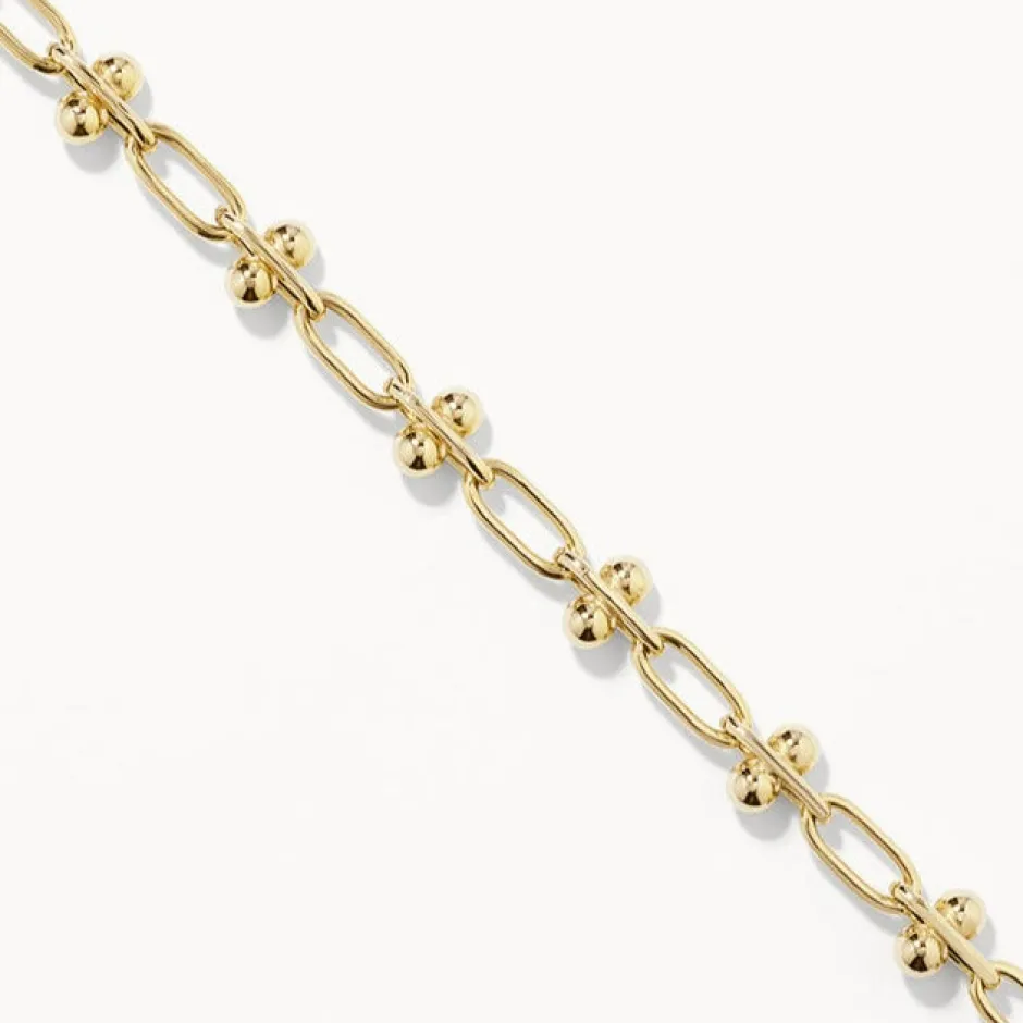 Outlet Bauble Paperclip Chain Bracelet in Gold Gifts For Her | 18k Fine Gold Plated
