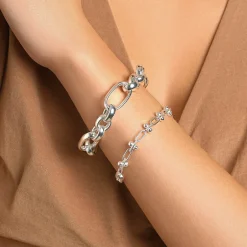 Online Bauble Paperclip Chain Bracelet in Silver Gifts For Her | 925 Sterling Silver