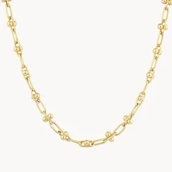 Hot Bauble Paperclip Chain Necklace in Gold 18k Fine Gold Plated | Necklaces & Pendants