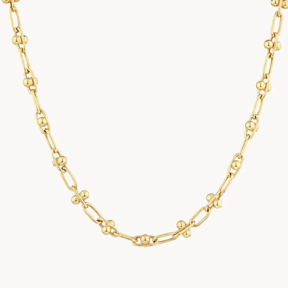 Hot Bauble Paperclip Chain Necklace in Gold 18k Fine Gold Plated | Necklaces & Pendants