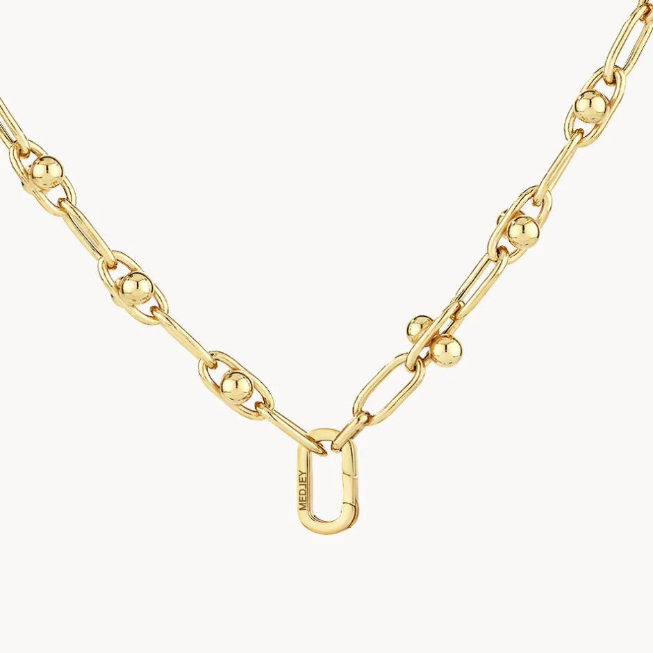 Hot Bauble Paperclip Chain Necklace in Gold 18k Fine Gold Plated | Necklaces & Pendants