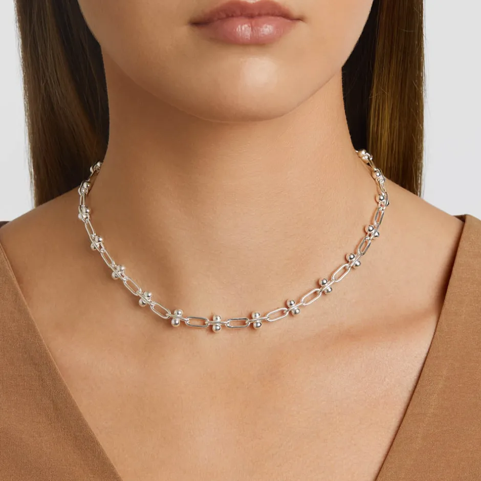 New Bauble Paperclip Chain Necklace in Silver 925 Sterling Silver | Necklaces & Pendants