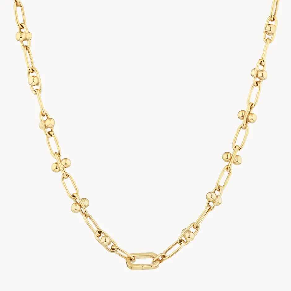 Hot Bauble Paperclip Chain Necklace in Gold 18k Fine Gold Plated | Necklaces & Pendants