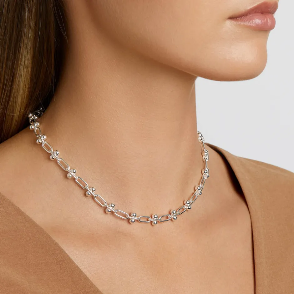 New Bauble Paperclip Chain Necklace in Silver 925 Sterling Silver | Necklaces & Pendants