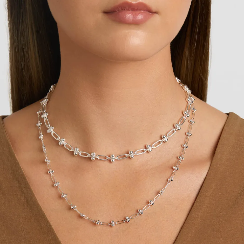 New Bauble Paperclip Chain Necklace in Silver 925 Sterling Silver | Necklaces & Pendants