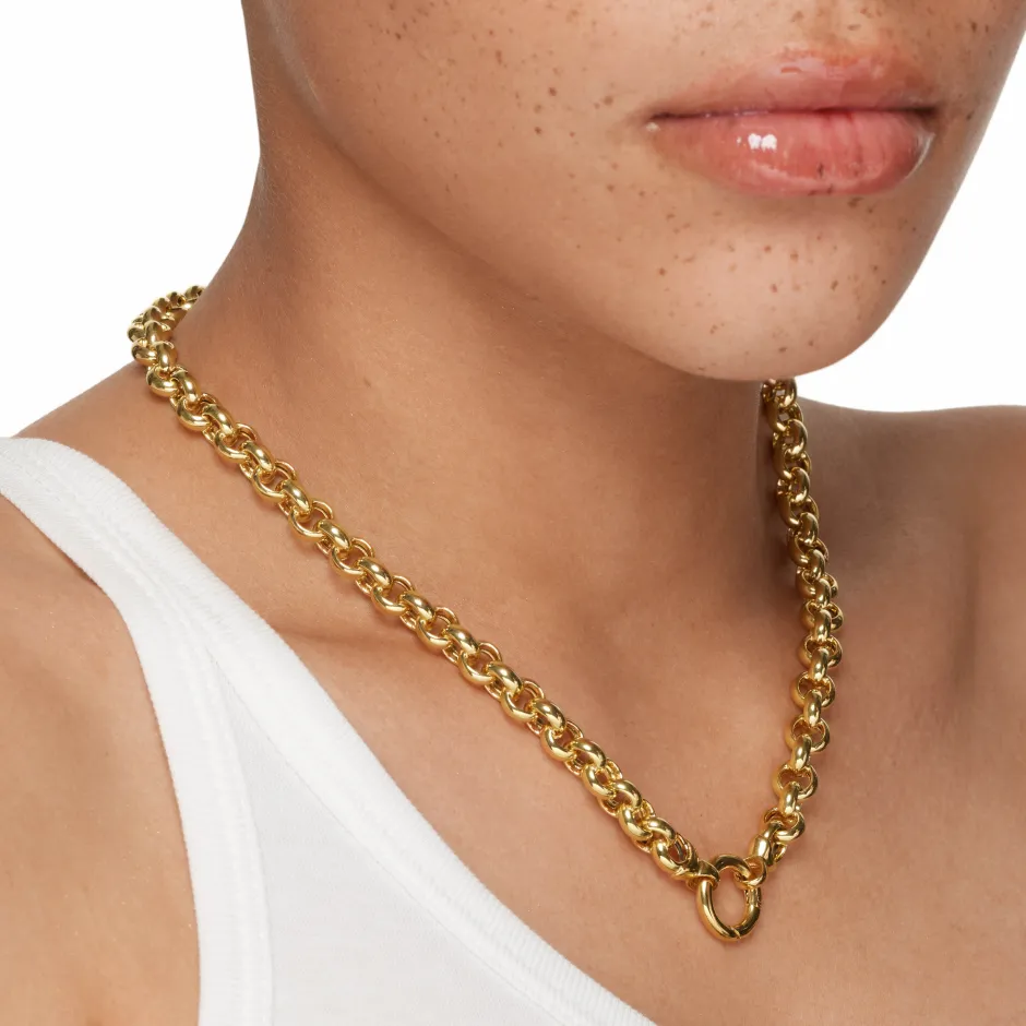 Discount Belcher Chain Necklace in Gold 18k Fine Gold Plated | Necklaces & Pendants