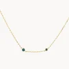 Outlet Blue Topaz Double Round Bezel Necklace in 10k Gold Natural Gemstones | Necklaces & Pendants