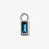 Discount Blue Topaz Rectangle Charm in Silver Natural Gemstones | 925 Sterling Silver