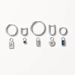 Discount Blue Topaz Rectangle Charm in Silver Natural Gemstones | 925 Sterling Silver