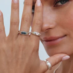 Best Blue Topaz Signet Pinky Ring in Silver Birthstone Jewellery | Natural Gemstones