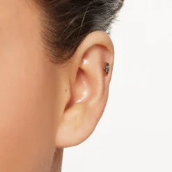 Outlet Blue Topaz Triple Marquise Helix Single Stud Earring in 10k Gold Birthstone Jewellery | Natural Gemstones