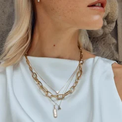 Online Bold Paperclip Chain Necklace in Gold 18k Fine Gold Plated | Necklaces & Pendants