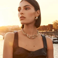 Online Bold Paperclip Chain Necklace in Gold 18k Fine Gold Plated | Necklaces & Pendants