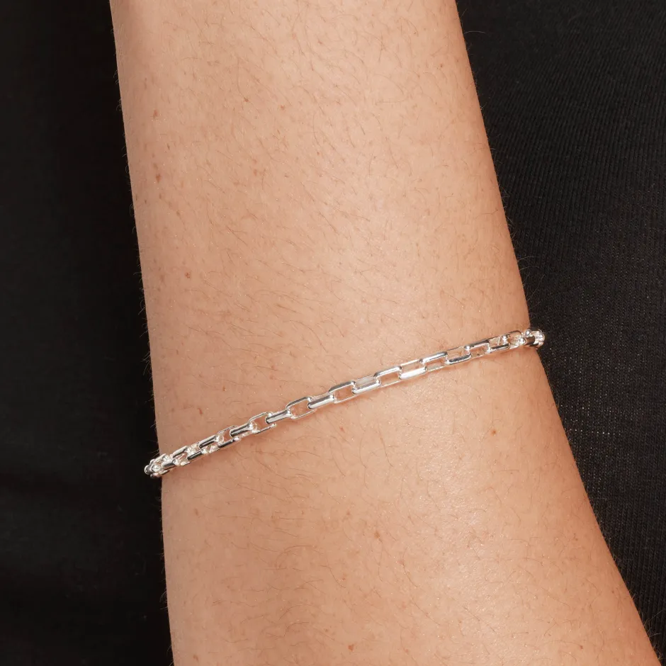Outlet Box Paperclip Chain Bracelet in Silver 925 Sterling Silver | Bracelets & Bangles