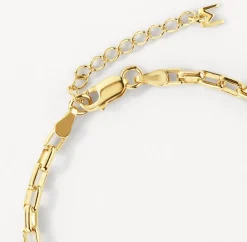 Discount Box Paperclip Chain Bracelet in Gold Under $150 | 18k Fine Gold Plated
