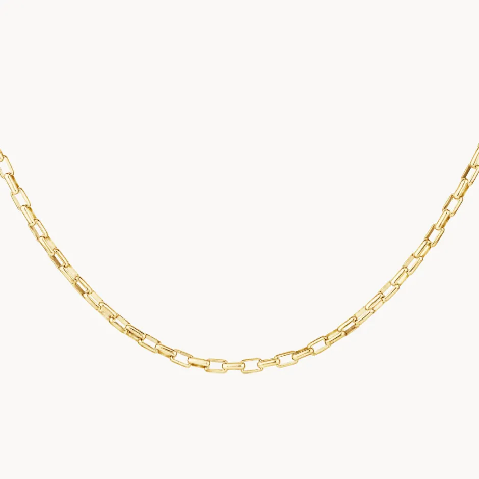 Online Box Paperclip Chain Necklace in Gold 18k Fine Gold Plated | Necklaces & Pendants