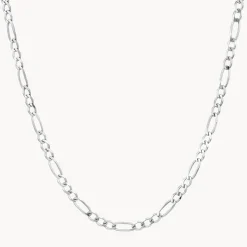 Clearance Boyfriend Figaro Chain Necklace in Silver Gifts For Him | 925 Sterling Silver