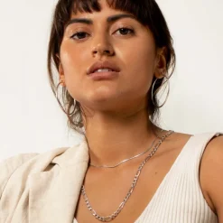 Clearance Boyfriend Figaro Chain Necklace in Silver Gifts For Him | 925 Sterling Silver