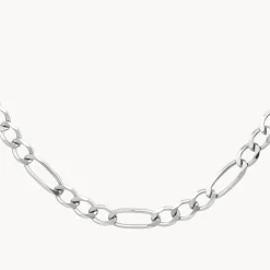 Clearance Boyfriend Figaro Chain Necklace in Silver Gifts For Him | 925 Sterling Silver