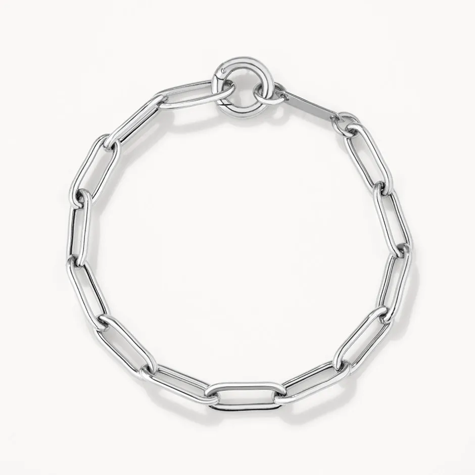 Sale Boyfriend Paperclip Chain Bracelet in Silver Gifts For Him | Best Friend Gifts