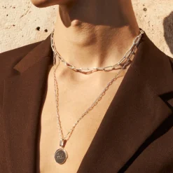 Hot Boyfriend Paperclip Chain Necklace in Silver Gifts For Him | Best Friend Gifts