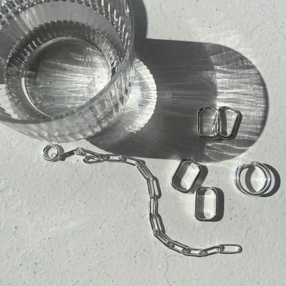 Sale Boyfriend Paperclip Chain Bracelet in Silver Gifts For Him | Best Friend Gifts