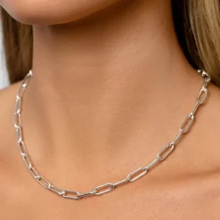 Hot Boyfriend Paperclip Chain Necklace in Silver Gifts For Him | Best Friend Gifts