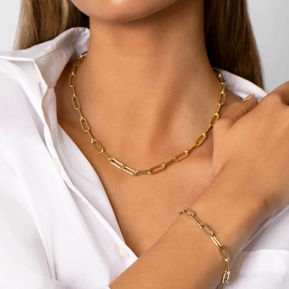 Sale Boyfriend Paperclip Chain Bracelet in Gold Gifts For Him | Best Friend Gifts