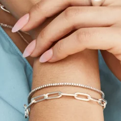 Sale Boyfriend Paperclip Chain Bracelet in Silver Gifts For Him | Best Friend Gifts