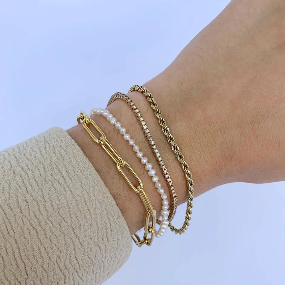 Sale Boyfriend Paperclip Chain Bracelet in Gold Gifts For Him | Best Friend Gifts